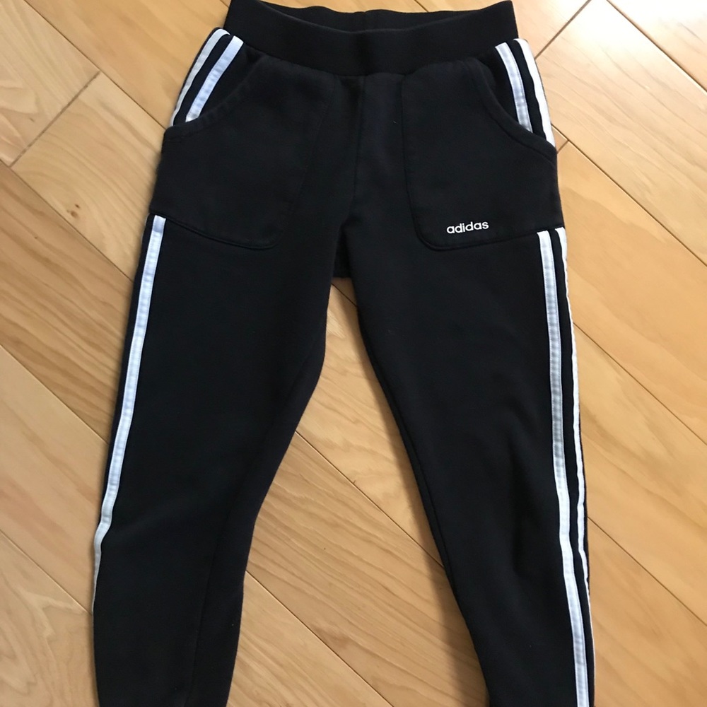Adidas fleece jogger pants girl M 10/12